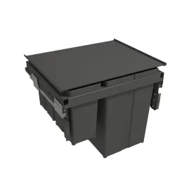 Poubelle coulissante STAR 600 mm – 2 × 29 L + 2 × 8 L avec poignées de porte / Anthracite