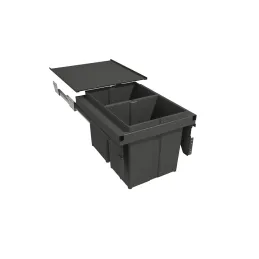 Poubelle coulissante 450 mm – 2 × 29 L avec fixations de porte / Anthracite
