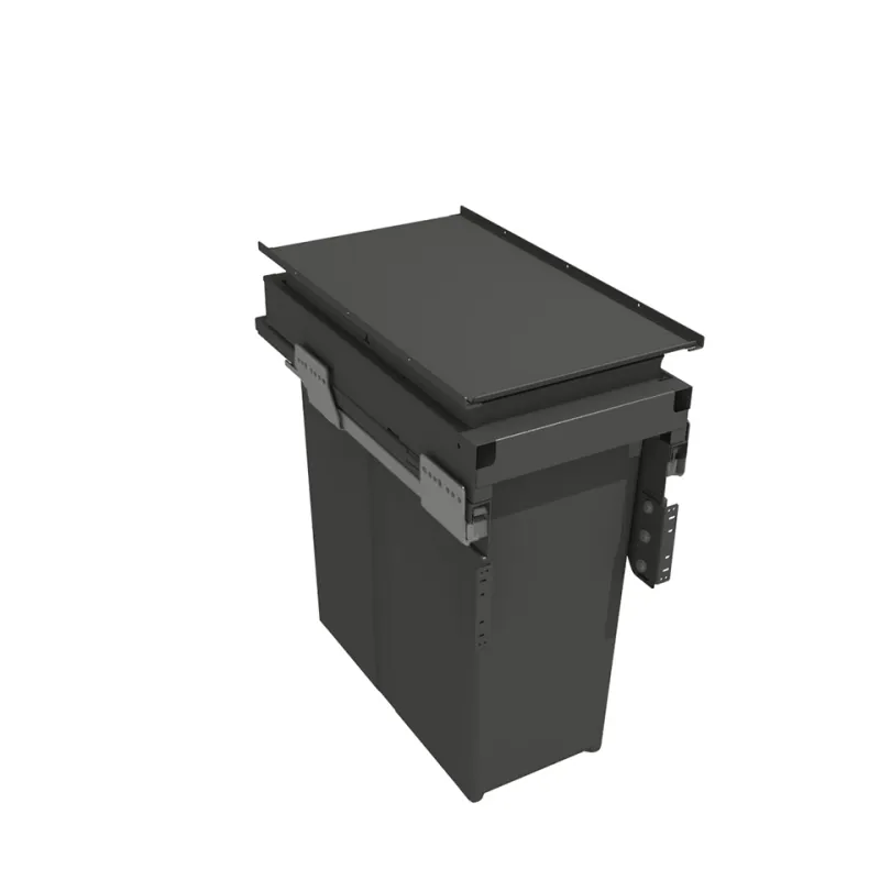Poubelle coulissante 300 mm – 1 × 40 L avec fixations de porte / Anthracite