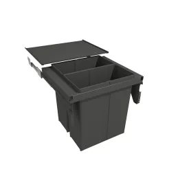 Poubelle coulissante STAR 600 mm – 2 × 40 L avec fixations de porte / Anthracite