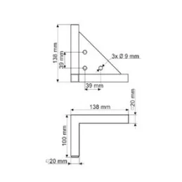 Pied de meuble NZ59 / Chrome brillant