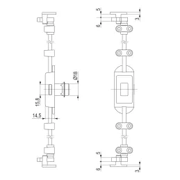 Serrure trois points 1000 mm EXCELENT / Nickel