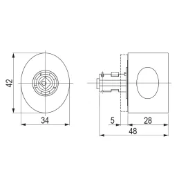 Bouton avec serrure EXCELENT / Nickel
