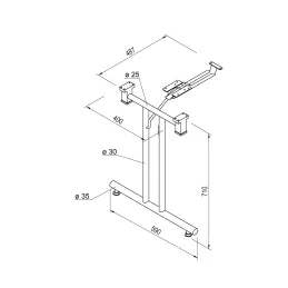 Structure pour table pliante FOLD / Chrome brillant