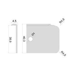 Profilé de finition pour plan de travail de 38 mm / Noir