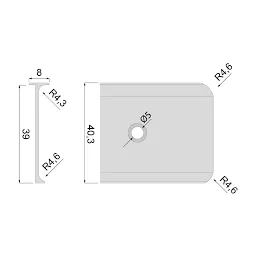 Profilé de jonction d’angle pour plan de travail de 38 mm / Noir