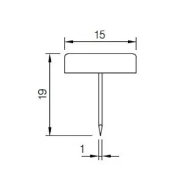 Patin à clouer 15 mm – neutre / 10 pièces