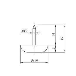Patin clou en téflon gris / 10 pièces