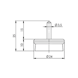 Patin à visser avec feutre chromé / 10 pièces
