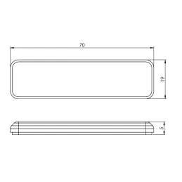 Patin adhésif rectangulaire en téflon, gris / 10 pièces