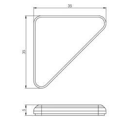 Patin adhésif d’angle avec téflon, gris / 10 pièces