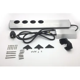 Bloc multiprise encastrable Bachmann Casia 4 prises 230 V / Acier inoxydable