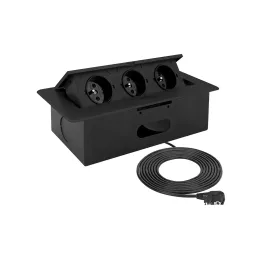 Prise électrique escamotable 3x230 V / Noir
