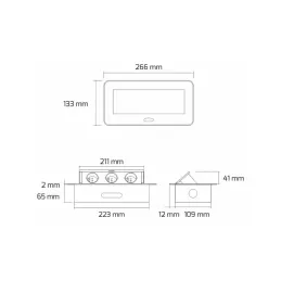 Prise électrique escamotable 3x230 V / Aluminium