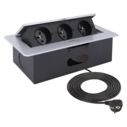 Prise électrique escamotable 3x230 V / Aluminium