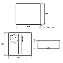 Prise électrique VersaHit 2 x 230V FRENCH / Étain