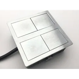 Prise électrique VersaHit 1 x 230 V + 1 x USB FRENCH / Acier inoxydable