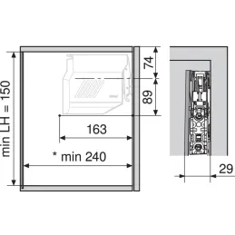 Mécanisme basculant HK-S gris / KIT